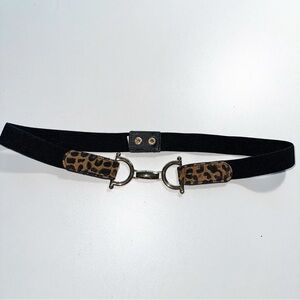 Leopard Print Black Belt